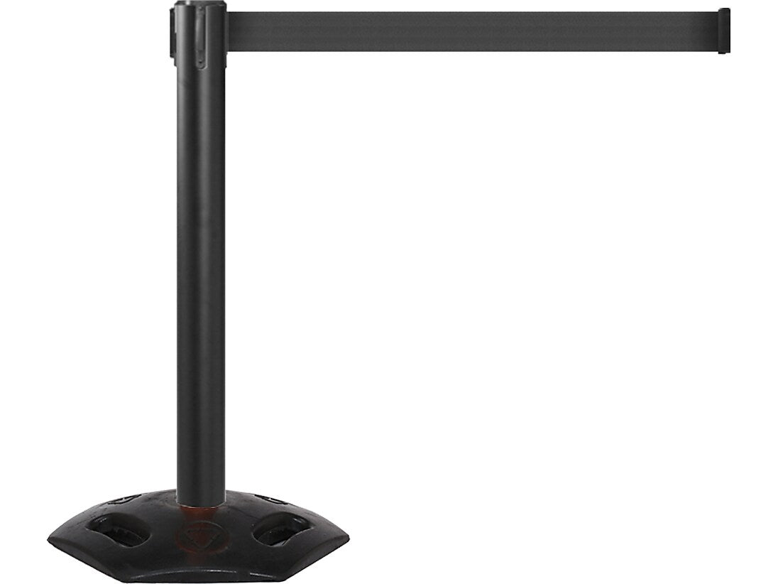 Queue Solutions WeatherMaster 300 2" Nylon Crowd Control Belt Barrier, Black (WMR300B-BK160)