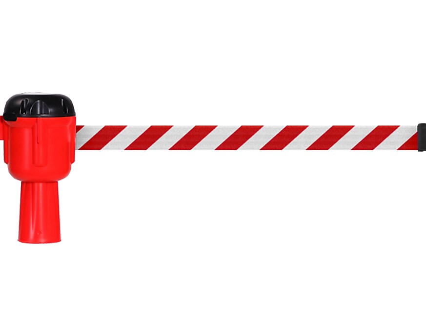 Queue Solutions ConePro 600 2" Woven Nylon Crowd Control Traffic Cone Belt Barrier, Red/White (CP600O-RW300)