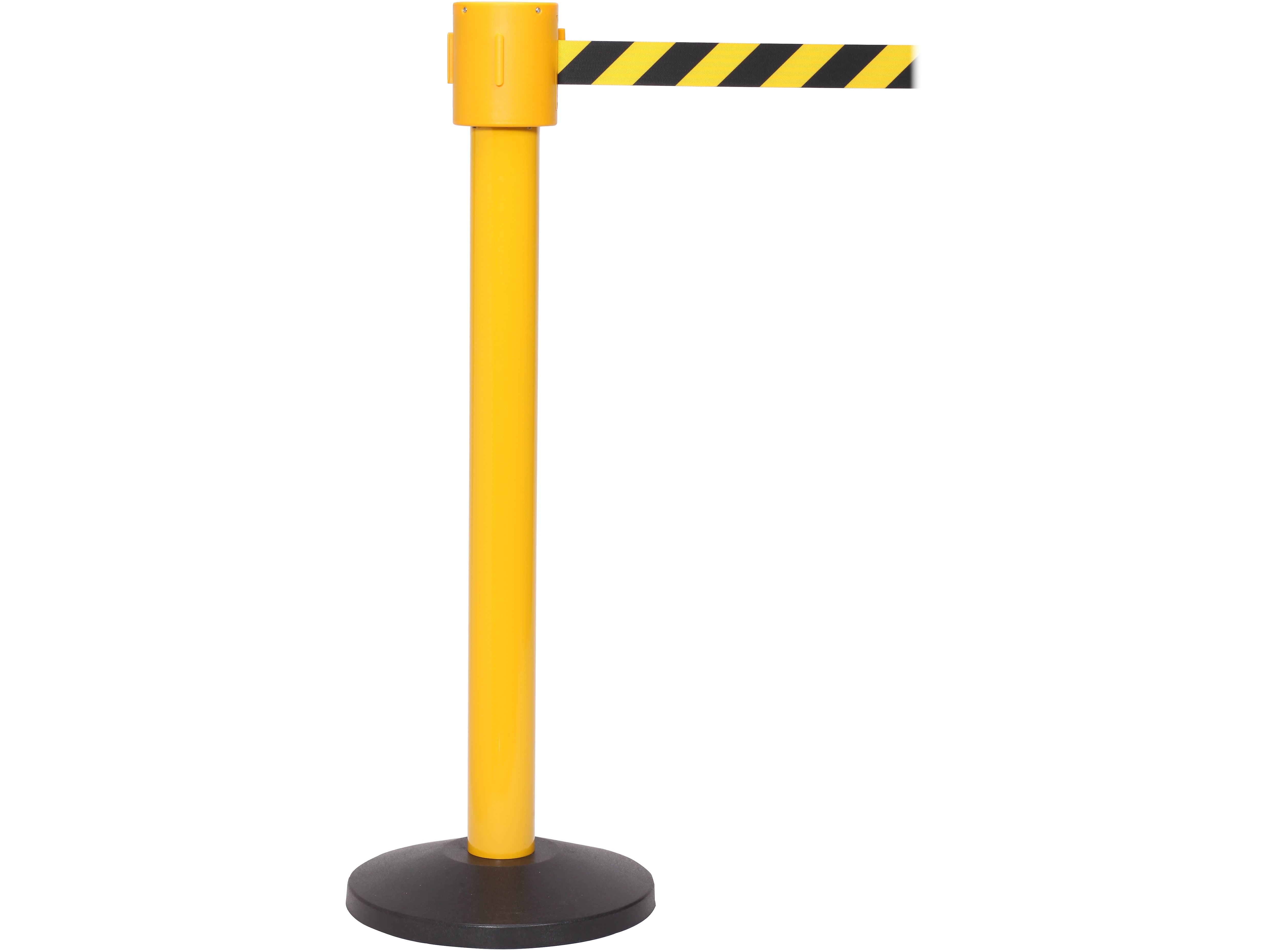 Queue Solutions SafetyPro 335 2" Nylon Crowd Control Belt Barrier, Yellow/Black (SPRO335Y-YB335)
