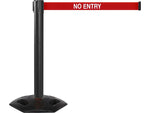Queue Solutions WeatherMaster 300 2" Black Nylon Crowd Control Belt Barrier, Red - NO ENTRY (WMR300B-RWN160)
