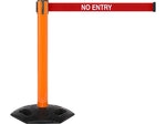 Queue Solutions WeatherMaster 300 2" Nylon Crowd Control Belt Barrier, Orange/Red (WMR300O-RWN160)