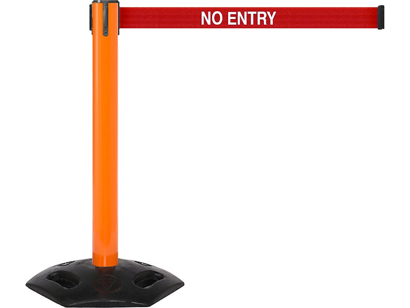 Queue Solutions WeatherMaster 300 2" Nylon Crowd Control Belt Barrier, Orange/Red (WMR300O-RWN160)