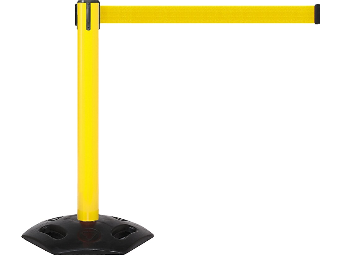 Queue Solutions WeatherMaster 300 2" Yellow Nylon Crowd Control Belt Barrier, Yellow (WMR300Y-YW160)