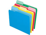 Pendaflex Basic File Folder, 1/3-Cut Tab, Assorted, Letter Size, Red/Green/Blue/Yellow, 36/Pack (03086)