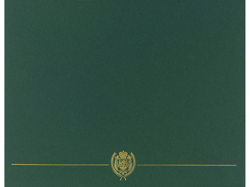 Great Papers Classic Crest Certificate Holders, 12" x 9.38", Hunter Green, 50/Pack (903118PK10)