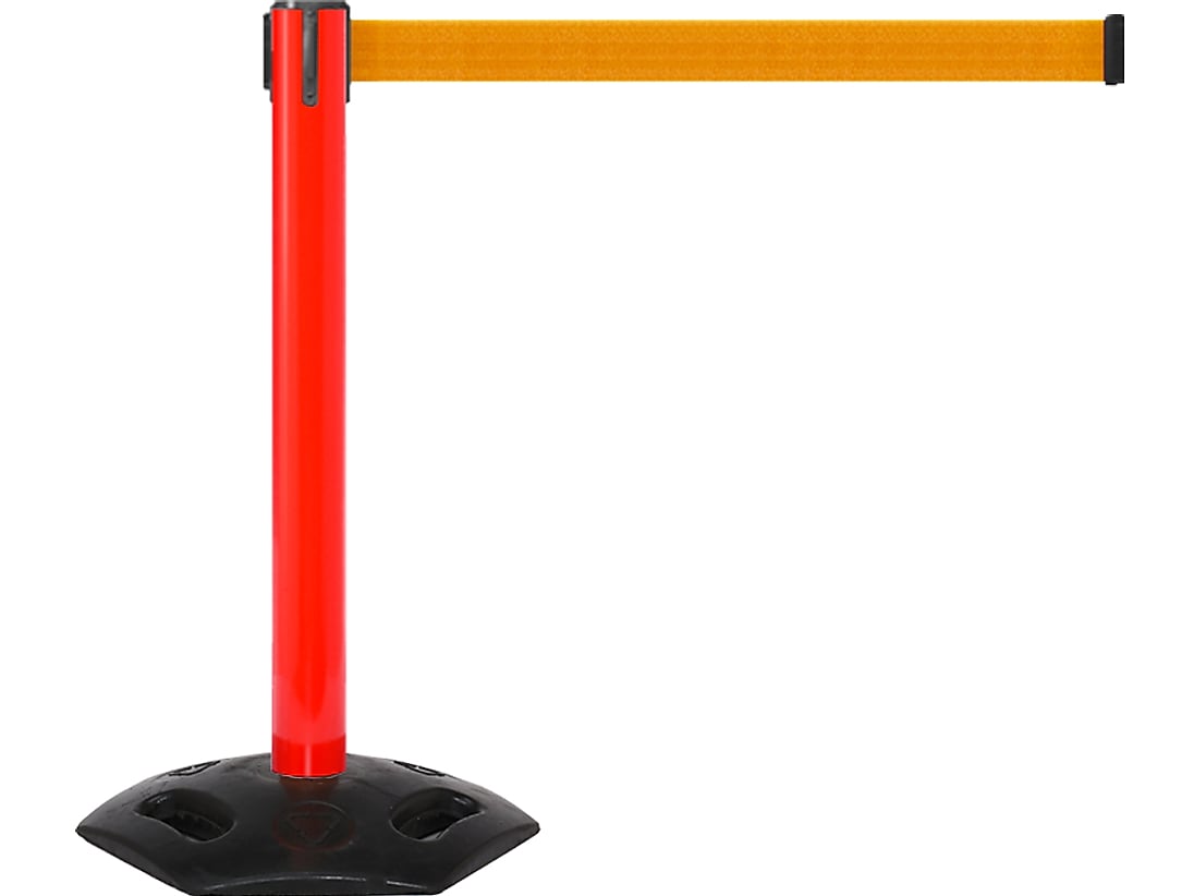 Queue Solutions WeatherMaster 300 2" Nylon Crowd Control Belt Barrier, Red/Orange (WMR300R-OR160)