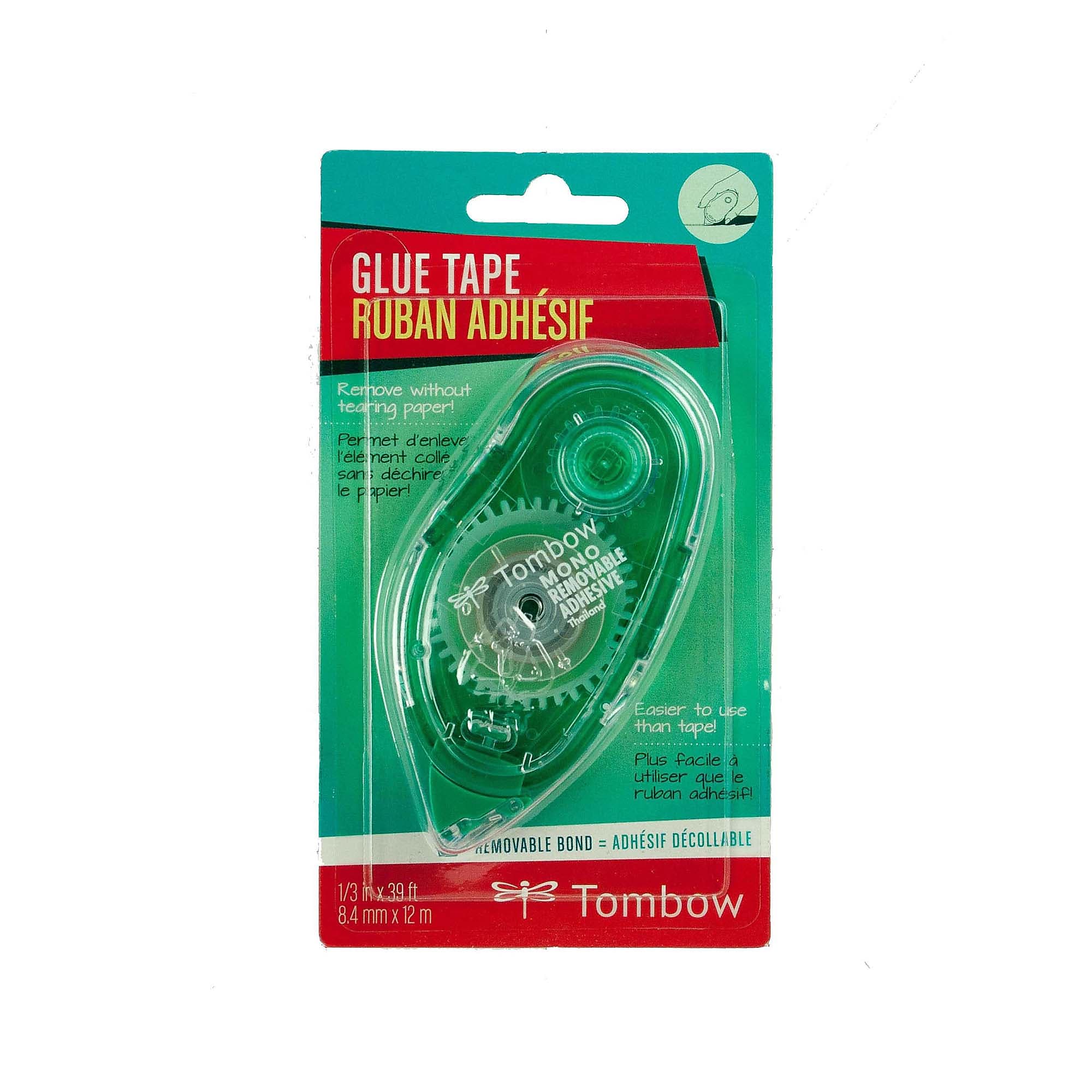TomBow Refillable Removable Adhesive, 1/3" x 472", Clear (TOM62108)