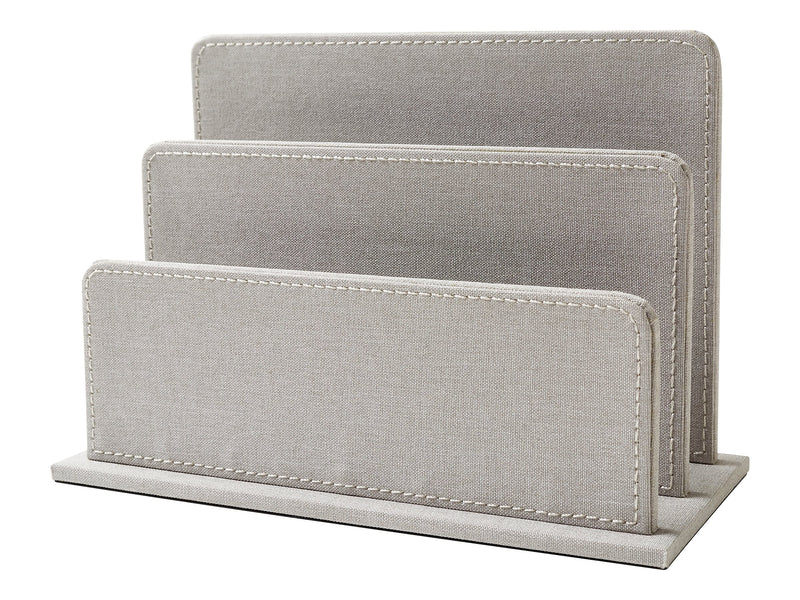 Martha Stewart 2-Compartment Linen File Sorter, Gray (MS103B)