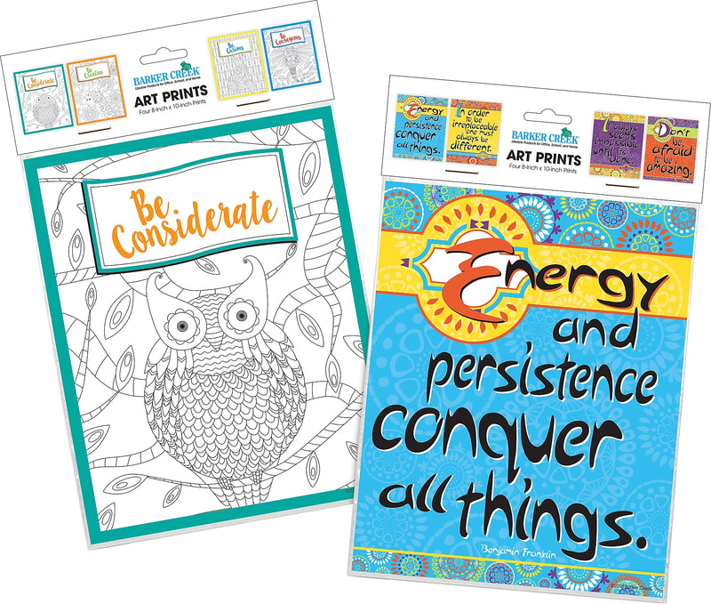 Barker Creek Be Courageous Motivational Art Prints, 8/Set (4190)