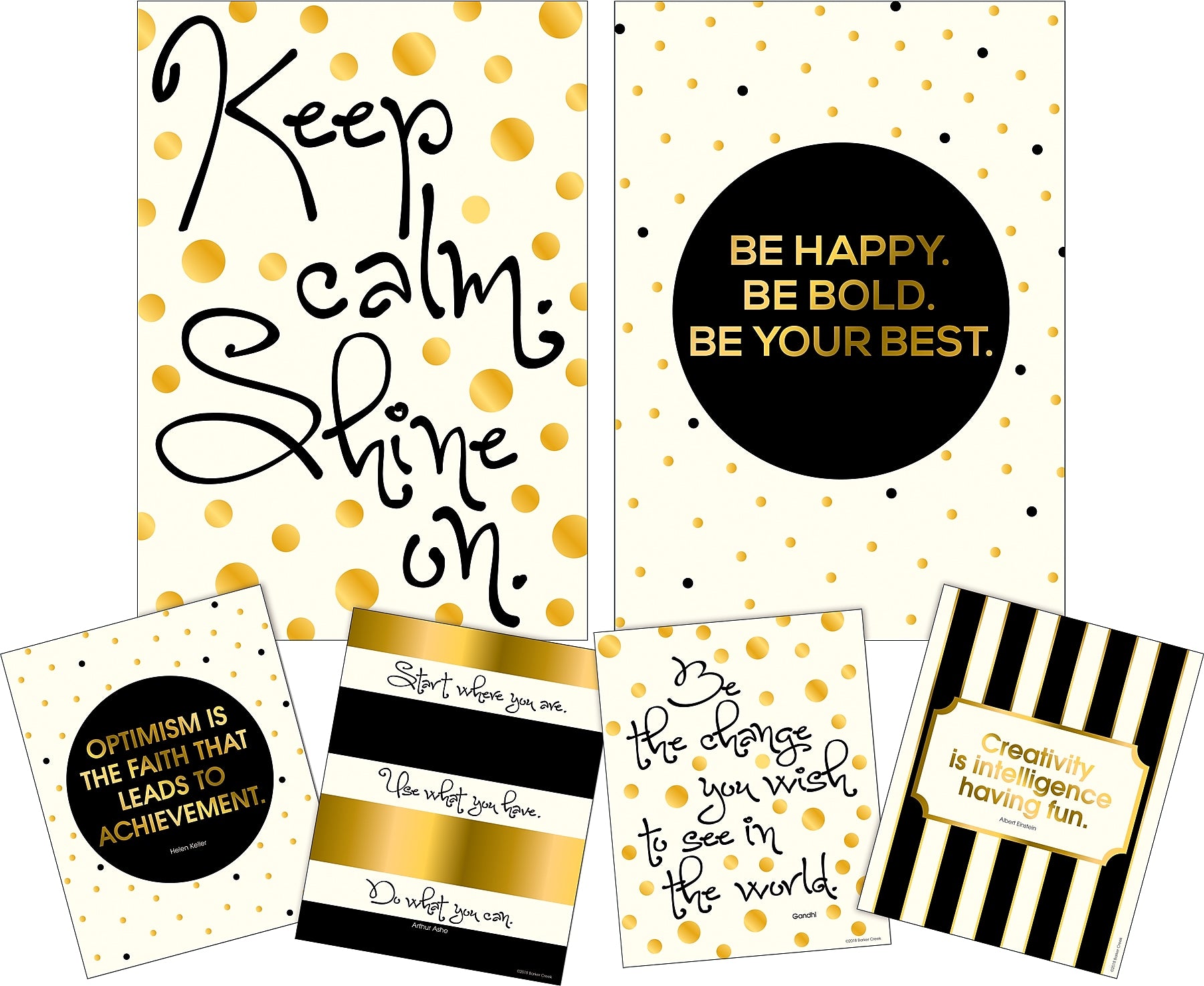 Barker Creek Be Happy Be Bold Motivational Art Prints & Posters Set, 6/Set (4211)
