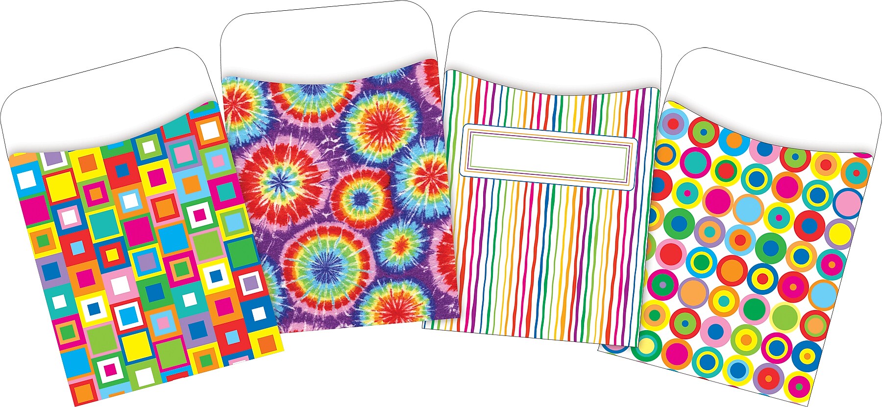 Barker Creek Groovy Library Pockets, 5.125" x 3.5", 120/Set (4061)