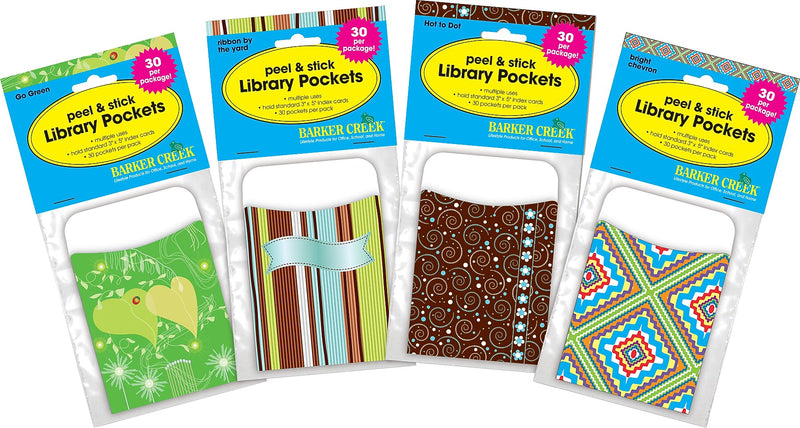 Barker Creek Nature's Colors Library Pockets, 5.125" x 3.5", 120/Set (4063)