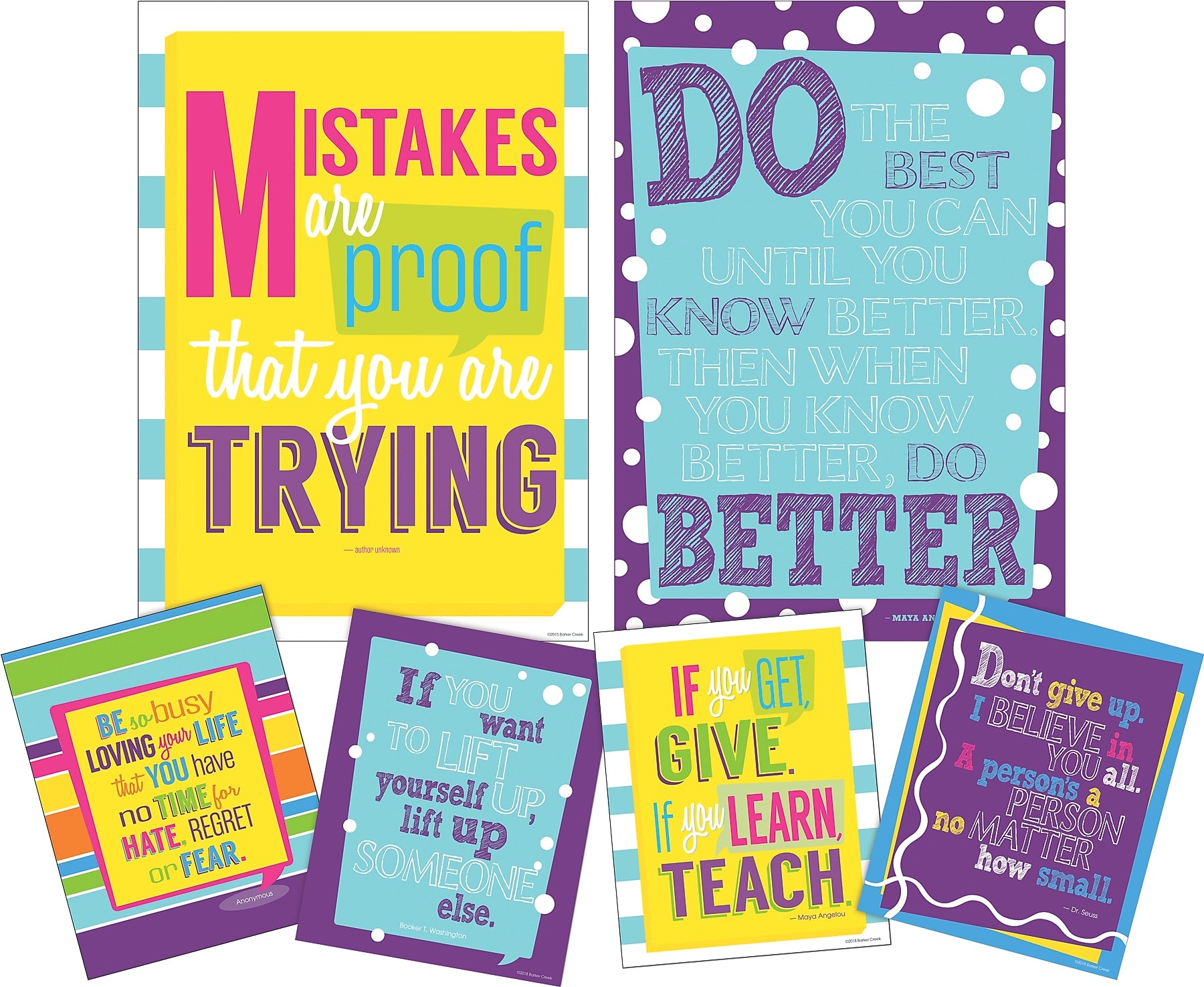 Barker Creek Keep On Trying Motivational Art Prints & Posters Set, 6/Set (4209)