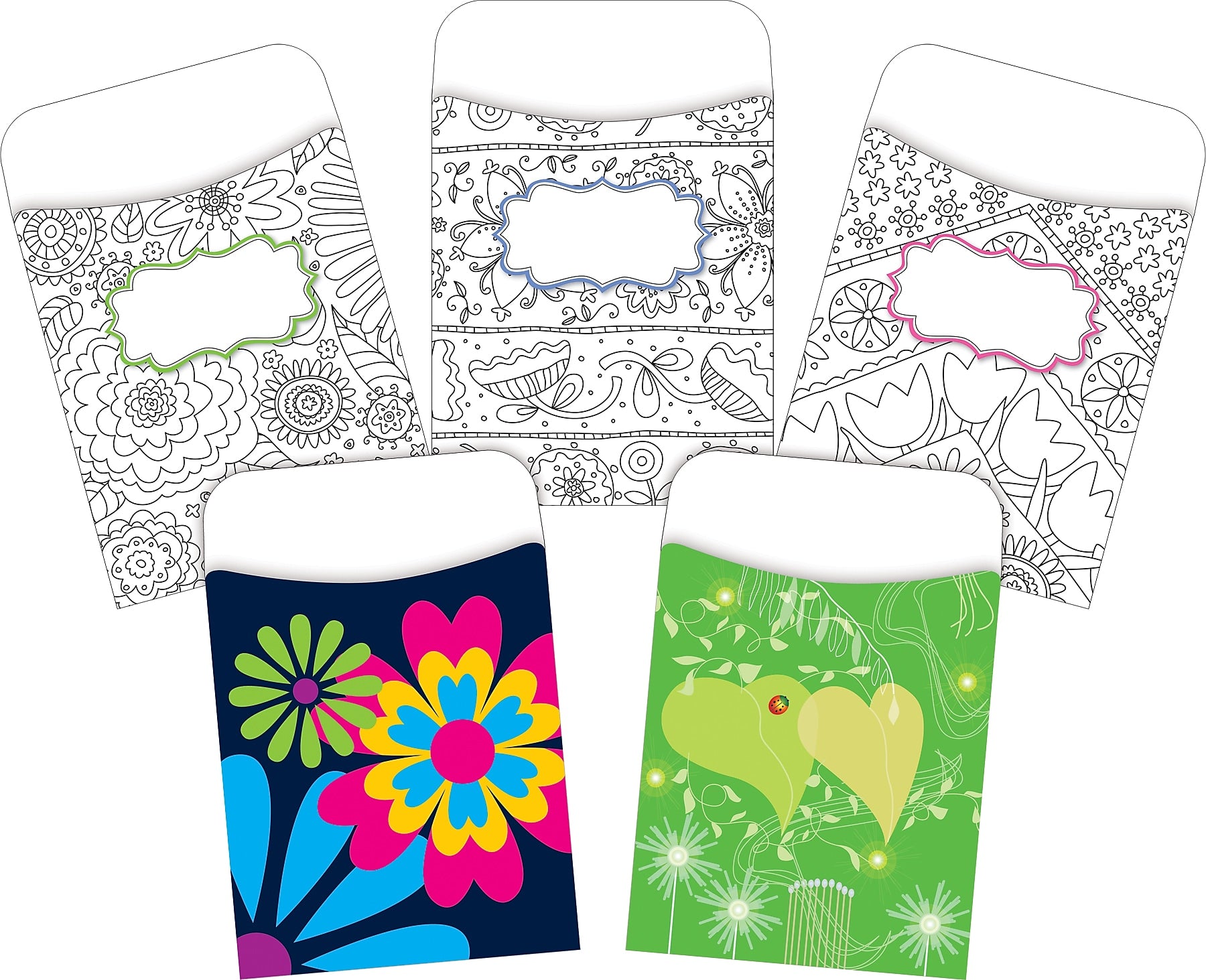 Barker Creek Garden Library Pockets, 5.125" x 3.5", 90/Set (4074)