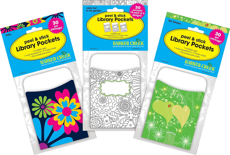 Barker Creek Garden Library Pockets, 5.125" x 3.5", 90/Set (4074)