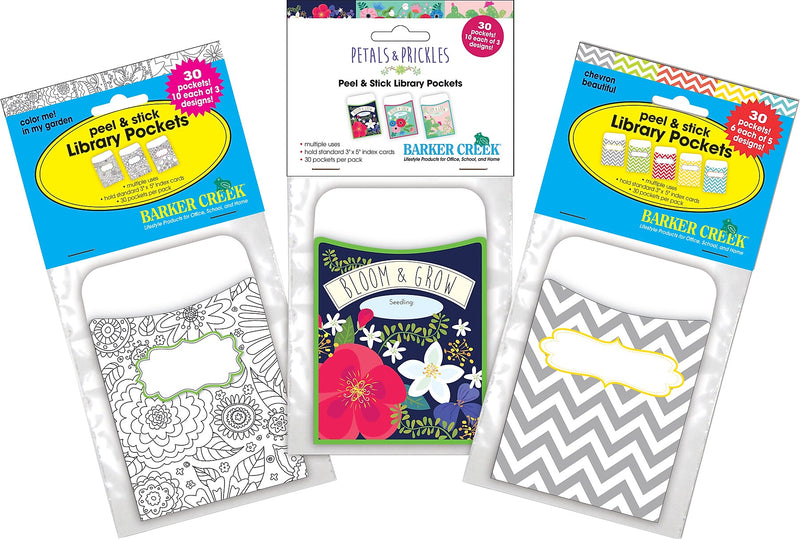 Barker Creek Modern Garden Library Pockets, 5.125" x 3.5", 90/Set (4075)