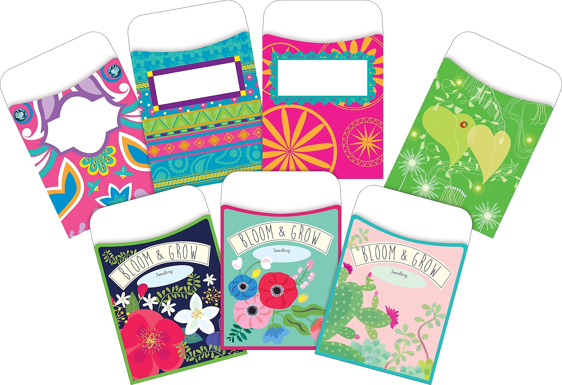 Barker Creek Bohemian Garden Library Pockets, 5.125" x 3.5", 90/Set (4076)