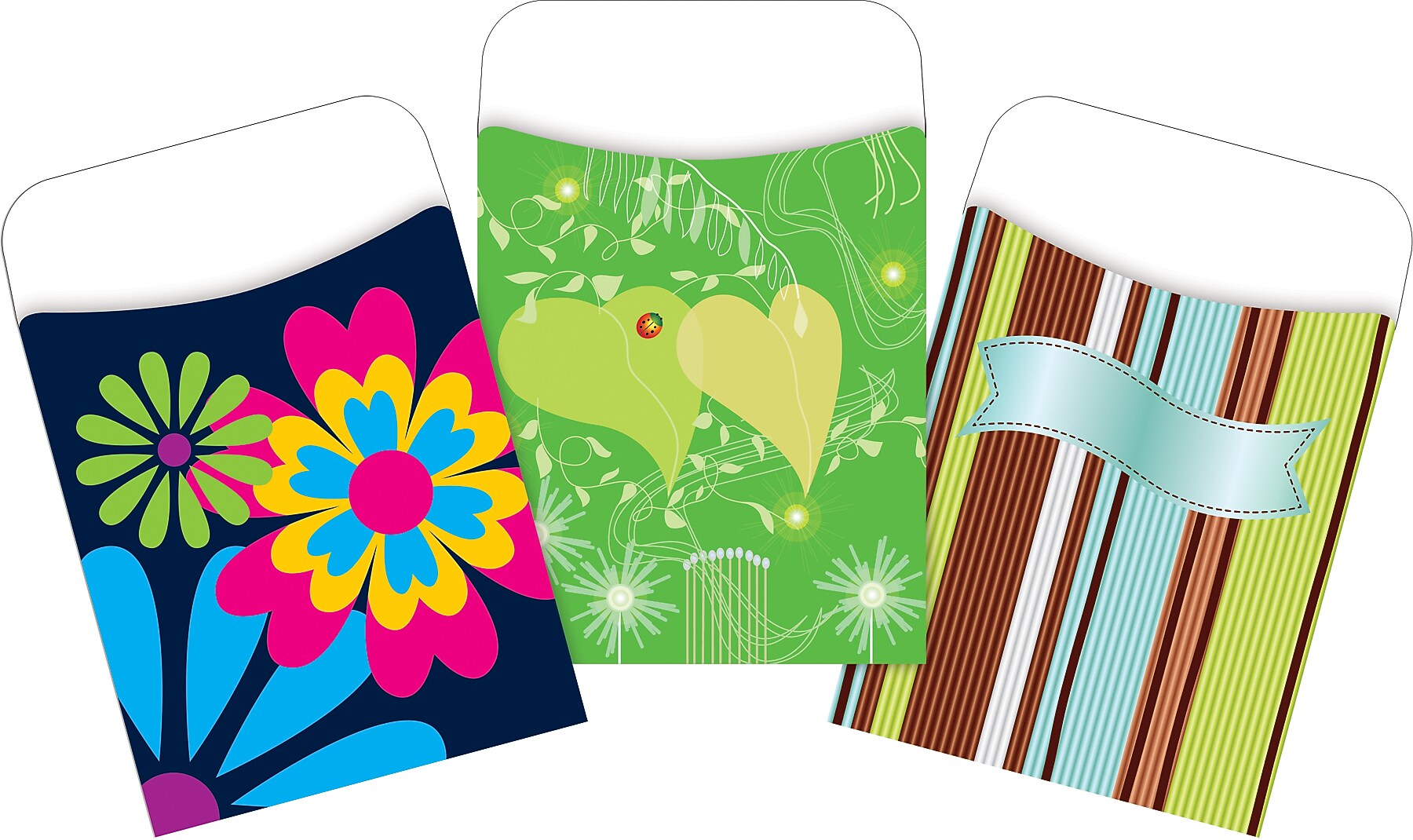 Barker Creek Peaceful Garden Library Pockets, 5.125" x 3.5", 90/Set (4080)
