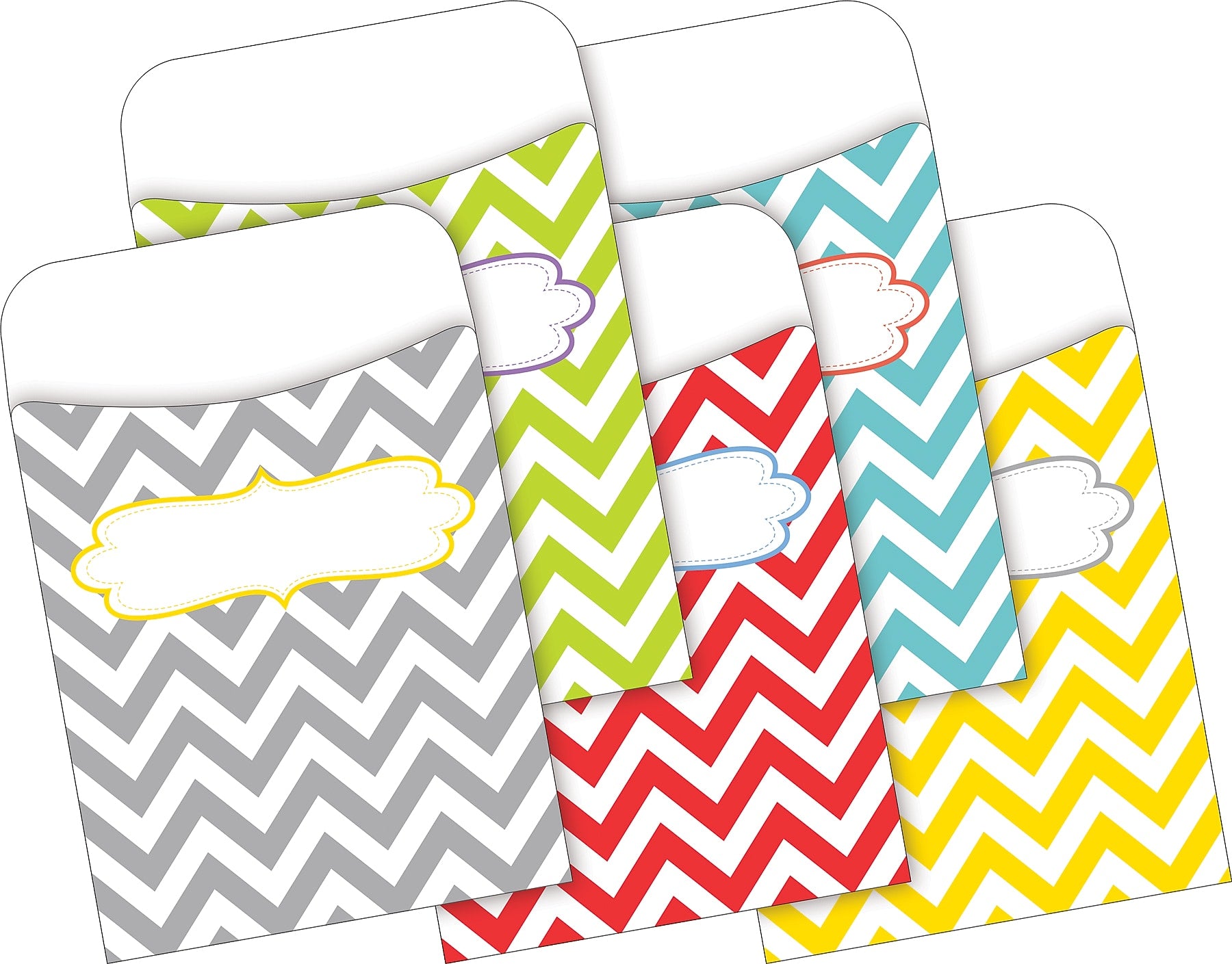 Barker Creek Chevron, 5.125" x 3.5", Petals & Prickles Peel & Stick Library Pockets