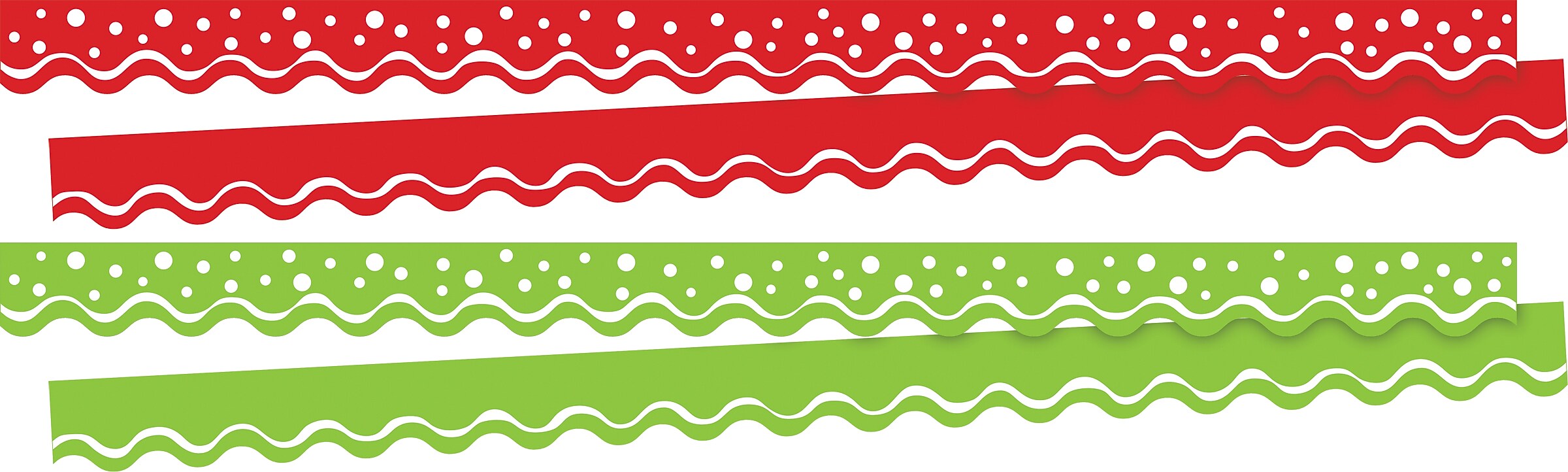Barker Creek Double-Sided Scalloped Border Set, 36" x 2.25", Christmas, 2 designs, 26/Set (4023)