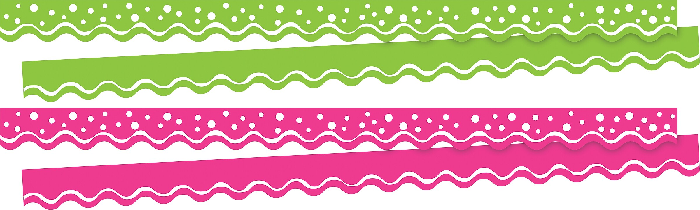 Barker Creek Double-Sided Scalloped Border Set, 36" x 2.25", Spring, 2 designs, 26/Set (4024)