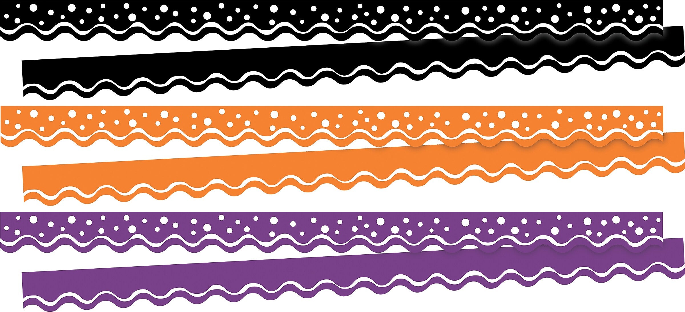 Barker Creek Double-Sided Scalloped Border Set, 36" x 2.25", Halloween, 3 designs, 39/Set (4026)