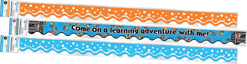 Barker Creek Double-Sided Scalloped Border Set, 36" x 2.25", Learning Adventure, 3 designs, 39/Set (4030)