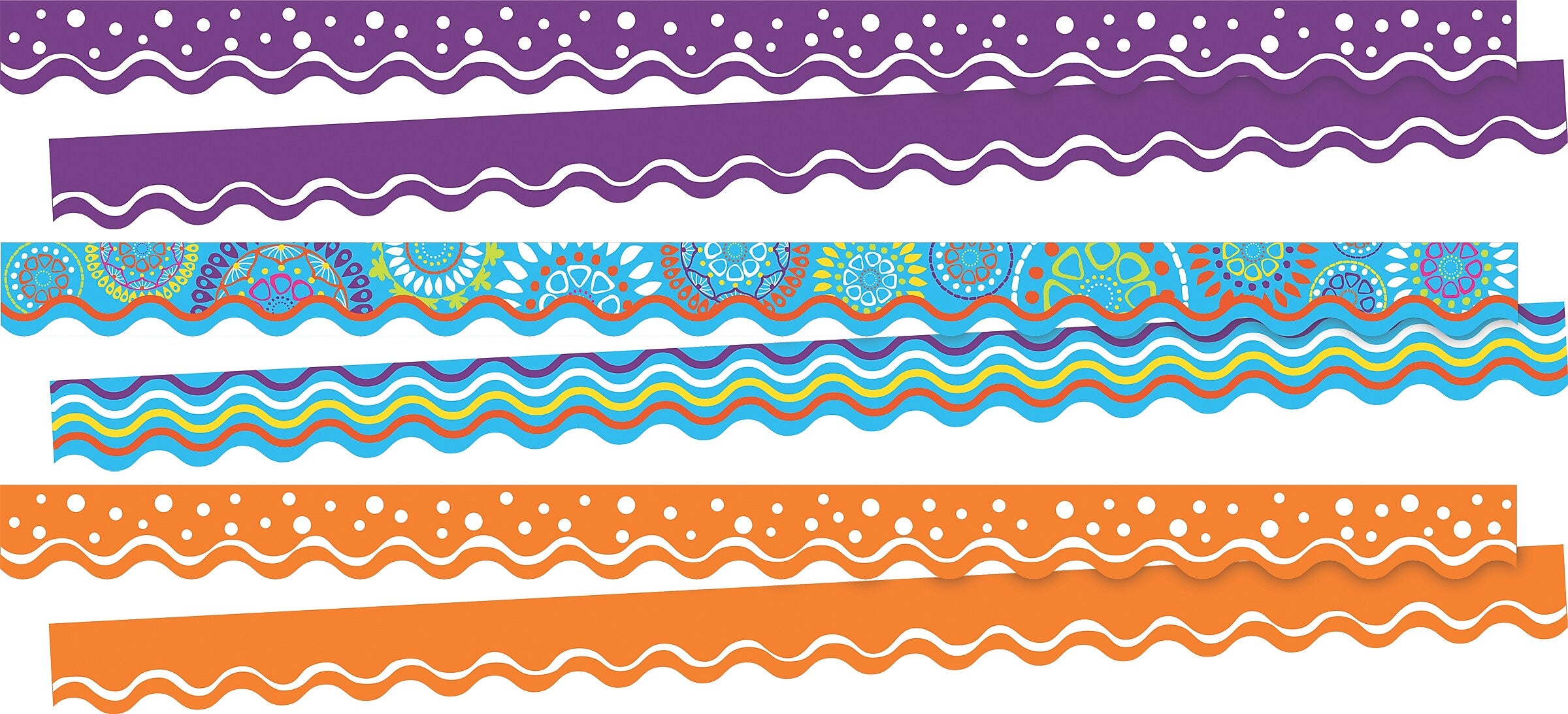 Barker Creek Double-Sided Scalloped Border Set, 36" x 2.25", Moroccan, 3 designs, 39/Set (4033)
