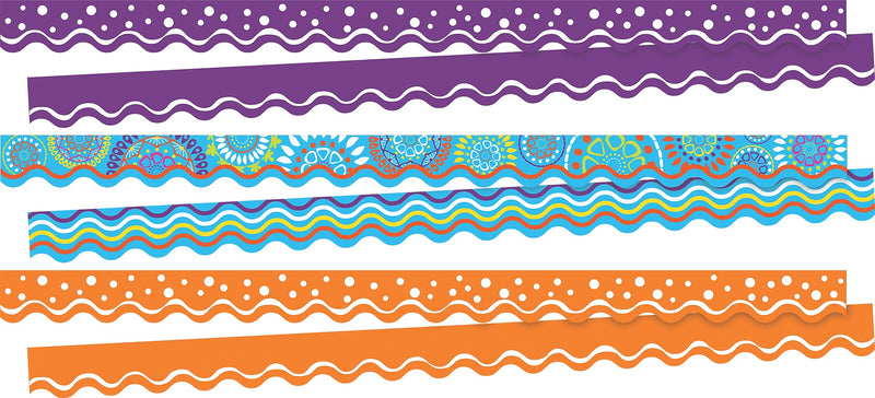 Barker Creek Double-Sided Scalloped Border Set, 36" x 2.25", Moroccan, 3 designs, 39/Set (4033)