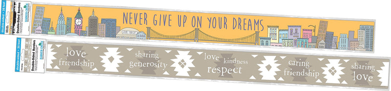 Barker Creek Double-Sided Border Set, 35" x 3", City Skyline, 2 designs, 24/Set (4040)