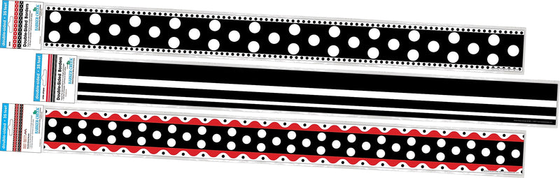 Barker Creek Double-Sided Border Set, 35" x 3", Stripes & Dots, 3 designs, 36/Set (4044)