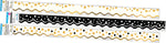 Barker Creek Double-Sided Scalloped Border Set, 36" x 2.25", Black & Gold, 3 designs, 39/Set (4047)