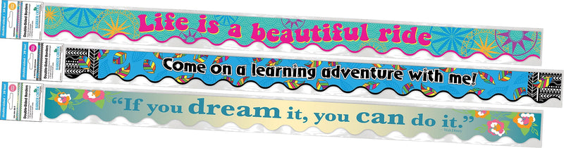 Barker Creek Double-Sided Scalloped Border Set, 36" x 2.25", Life Quotes, 3 designs, 39/Set (4049)