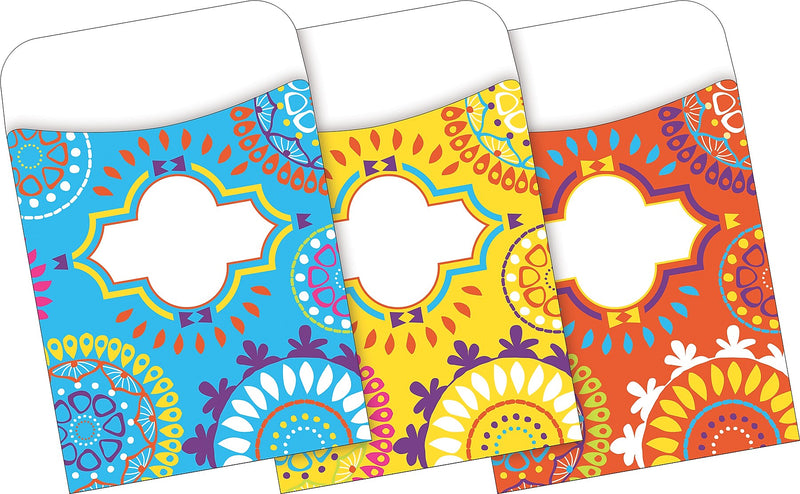 Barker Creek Moroccan File Folders, Computer Paper and Library Pockets, 1/3-Cut Tab, Letter Size, Multicolor, 92/Set(4095)