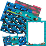 Barker Creek Sea & Sky File Folders, Computer Paper and Library Pockets, 1/3-Cut Tab, Letter Size, Multicolor, 92/Set (4099)