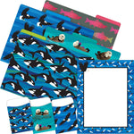 Barker Creek Sea & Sky File Folders, Computer Paper and Library Pockets, 1/3-Cut Tab, Letter Size, Multicolor, 92/Set (4102)