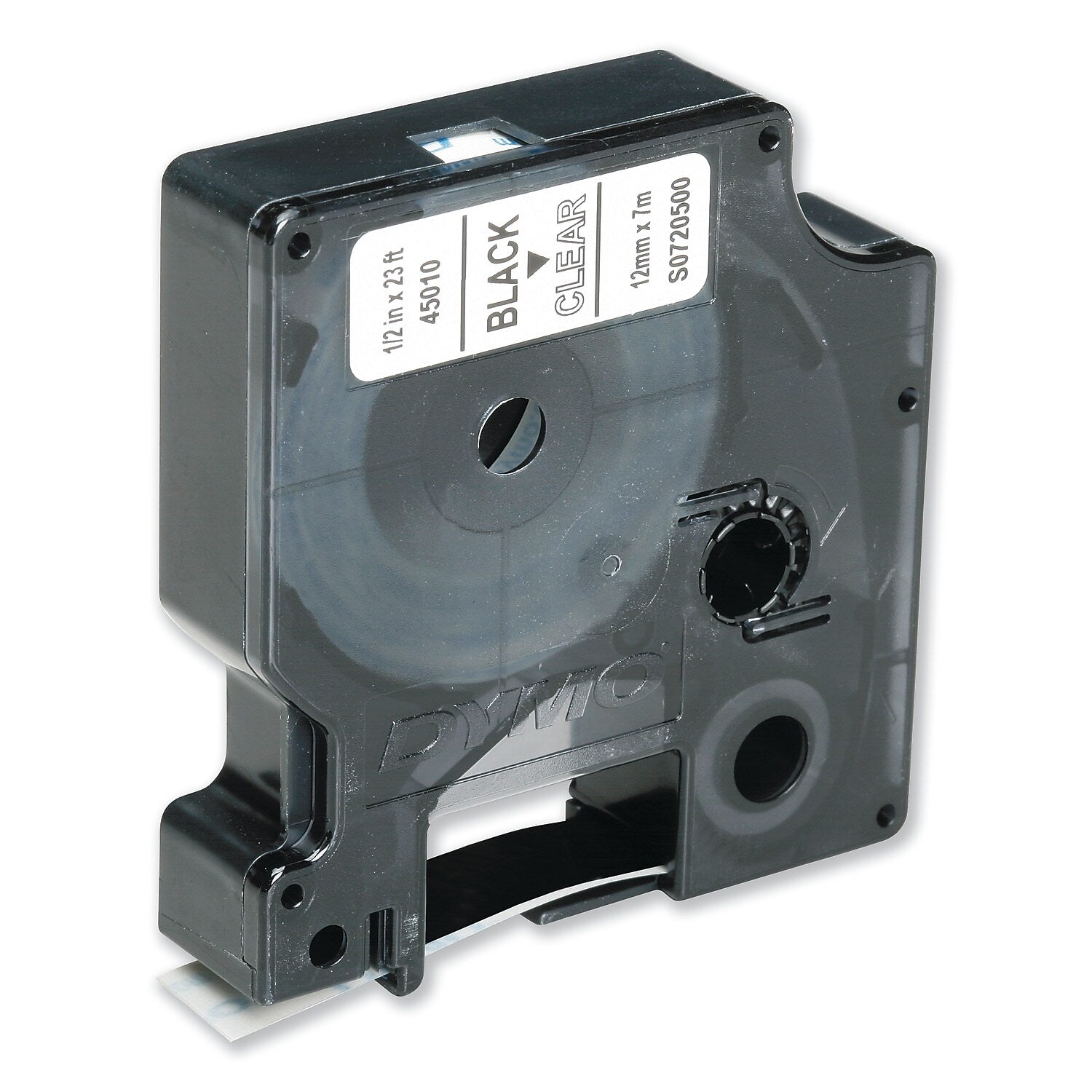 AbilityOne SKILCRAFT 7510016576747 Dymo Label Cassette, 0.5"W, Black/Clear (NSN6576747)