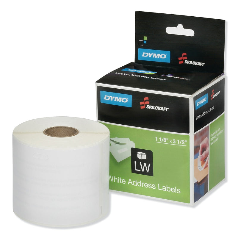 AbilityOne SKILCRAFT 7530016578883 Dymo LabelWriter Thermal Address Labels, 1.12" x 3.5", Black on White, 2 Rls/Pk (NSN6578883)