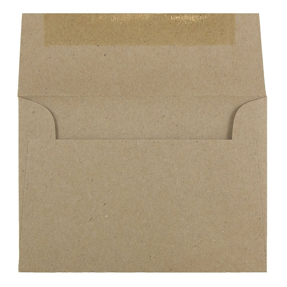 JAM Paper 4Bar Kraft A1 Invitation Envelopes, 3.625 x 5.125, Brown Kraft Paper Bag, 25/Pack (LEKR900SF)