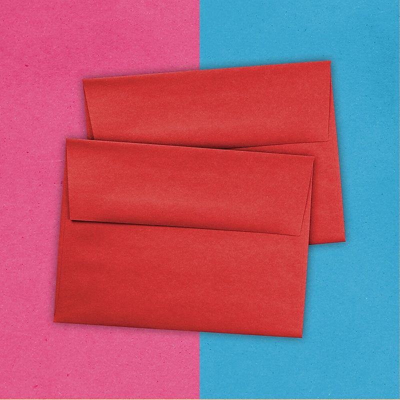 JAM Paper A6 Colored Invitation Envelopes, 4.75 x 6.5, Red Recycled, 25/Pack (67503)