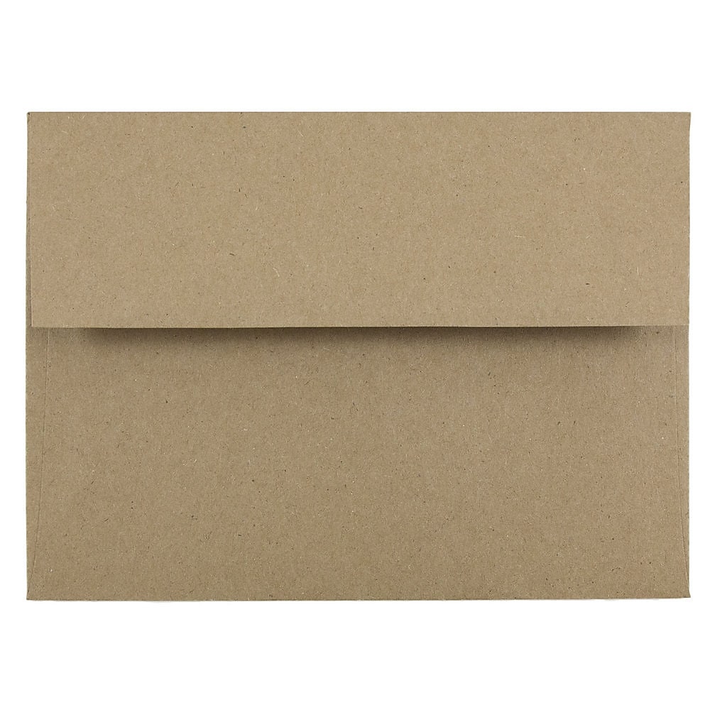 JAM Paper Kraft A6 Invitation Envelopes, 4.75 x 6.5, Brown Kraft Paper Bag, 25/Pack (LEKR650)