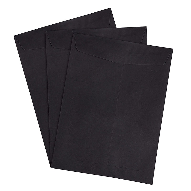 JAM Paper 9 x 12 Open End Catalog Envelopes, Black, 100/Pack (V01225)