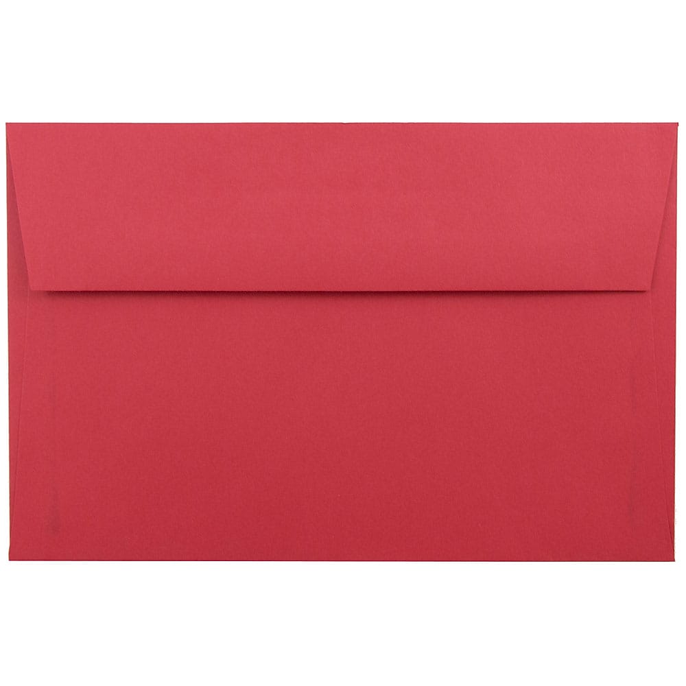 JAM Paper A9 Colored Invitation Envelopes, 5.75 x 8.75, Red Recycled, 25/Pack (14257)