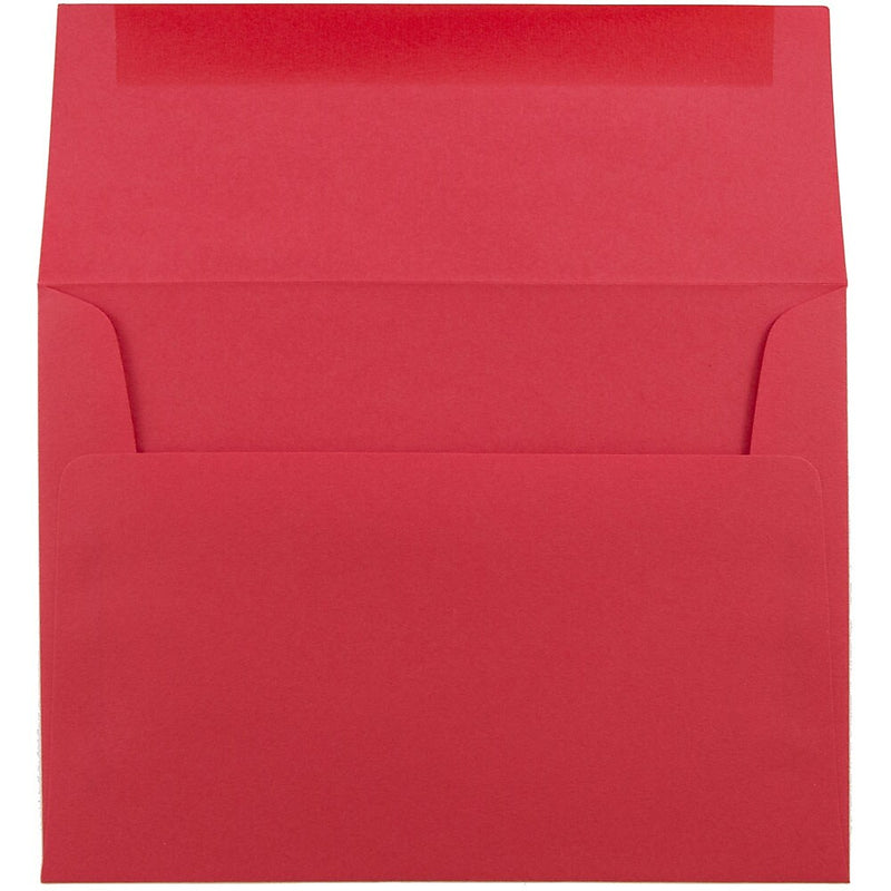 JAM Paper A6 Colored Invitation Envelopes, 4.75 x 6.5, Red Recycled, 25/Pack (67503)