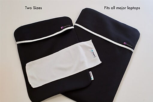 ChargeTech CleanCharge Standard Laptop Sleeve with ViralOff Technology, Black (CC-1001)