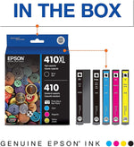 Epson T410XL/T410 Black High Yield & Cyan/Magenta/Yellow/Photo Black Standard Yield Ink Cartridge, 5/Pack (T410XLBCS)