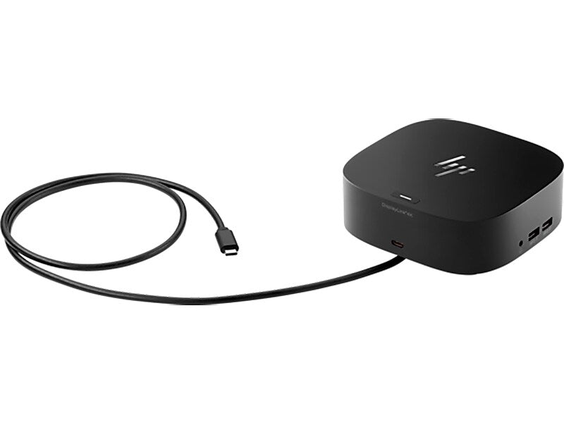 HP G2 4.8" x 4.8" Universal Docking Station for USB-A, USB-C, and Thunderbolt-enabled Laptops, Black (5TW13AA#ABA)