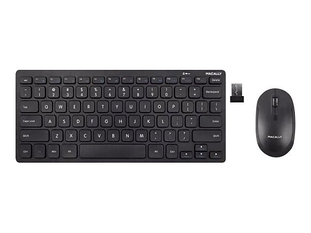 Macally Compact Keyboard and Mouse Combo, Black (RFCOMPACTKEYCB)