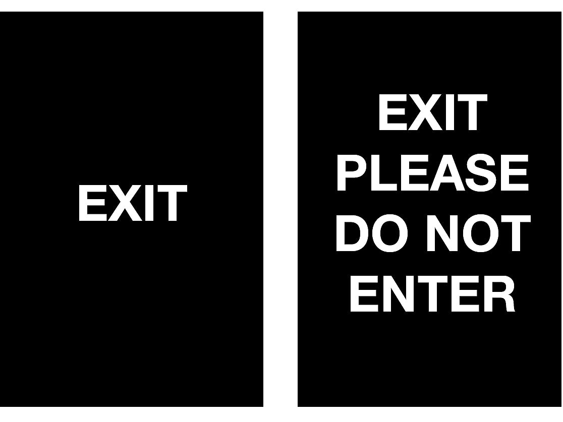 Queue Solutions "Exit"/"Exit - Please Do Not Enter" Temporary Traffic Control Sign, 11" x 7", Acrylic (SD711-22)