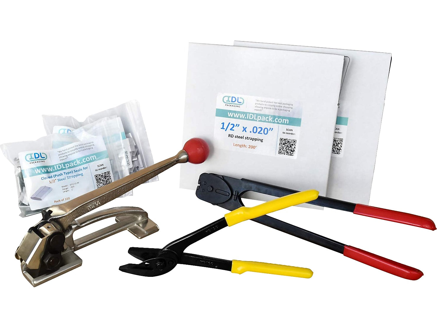 1/2" x 0.020" x 600' Heavy-Duty Steel Strapping Kit, Hand Grade (P.SSK.12.600)